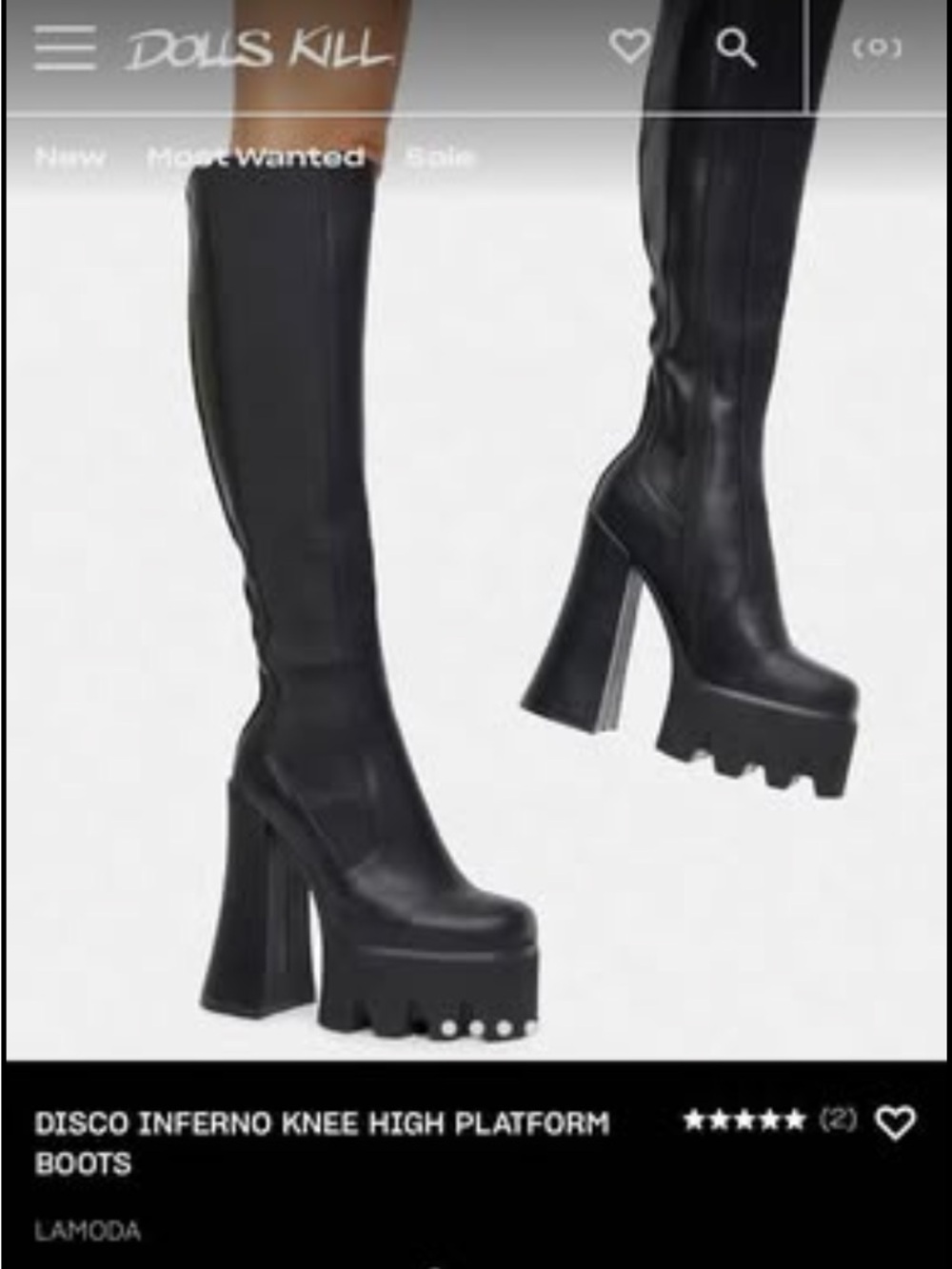 Sleek Black Platform Heeled Boots Size 9.5